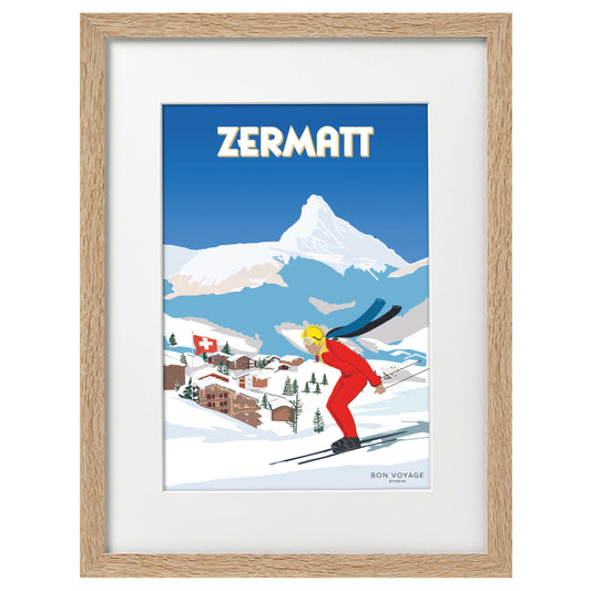 Print "ZERMATT" im Holzrahmen