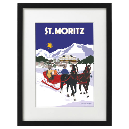 Gerahmter Print "ST.MORITZ"